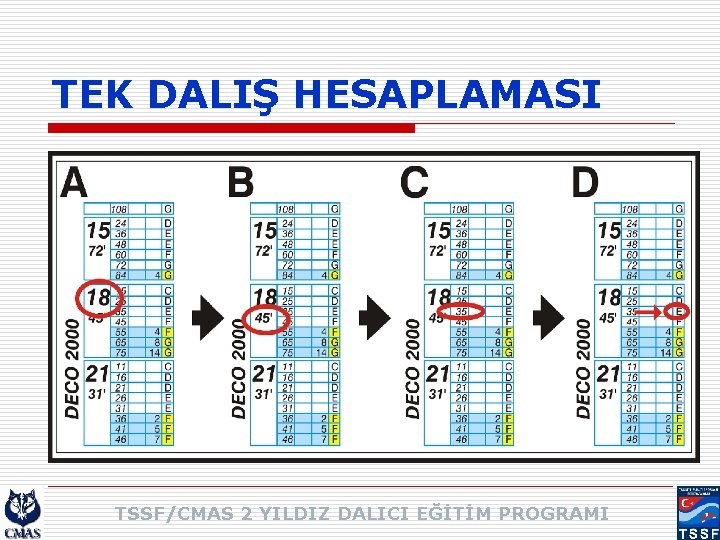 TEK DALIŞ HESAPLAMASI TSSF/CMAS 2 YILDIZ DALICI EĞİTİM PROGRAMI 