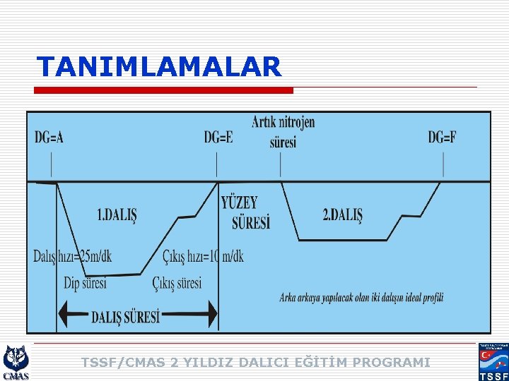 TANIMLAMALAR TSSF/CMAS 2 YILDIZ DALICI EĞİTİM PROGRAMI 