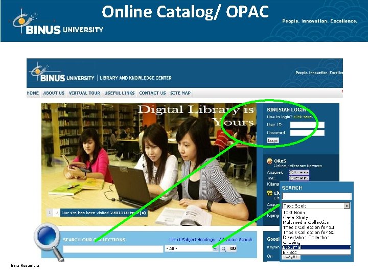 Online Catalog/ OPAC Bina Nusantara 