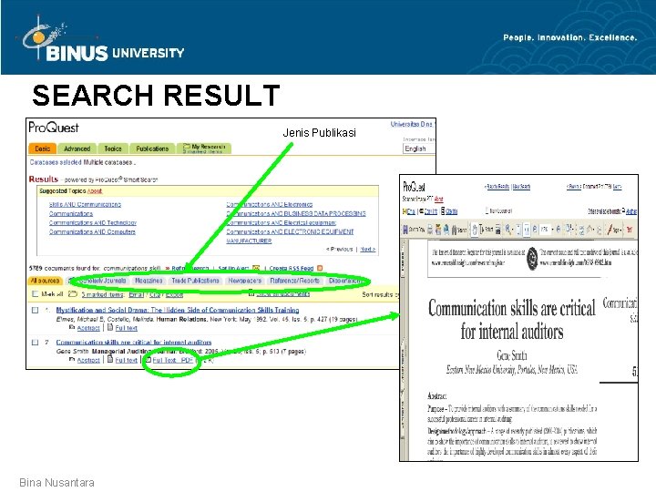 SEARCH RESULT Jenis Publikasi Bina Nusantara 