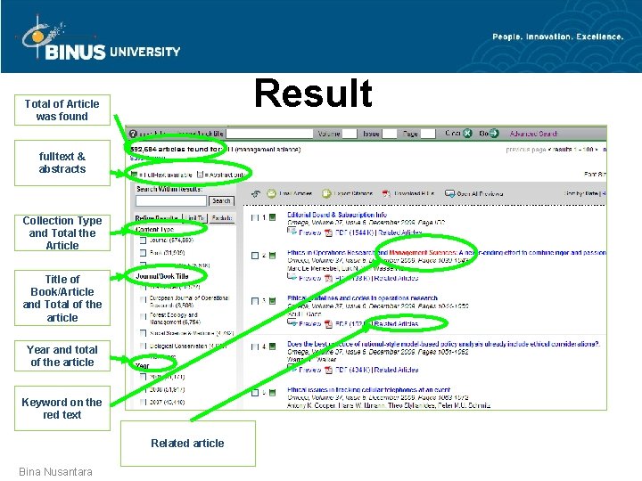 Result Total of Article was found fulltext & abstracts Collection Type and Total the