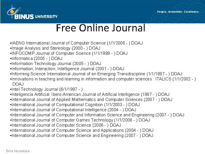 Free Online Journal • IAENG International Journal of Computer Science (1/1/2006 - ) DOAJ