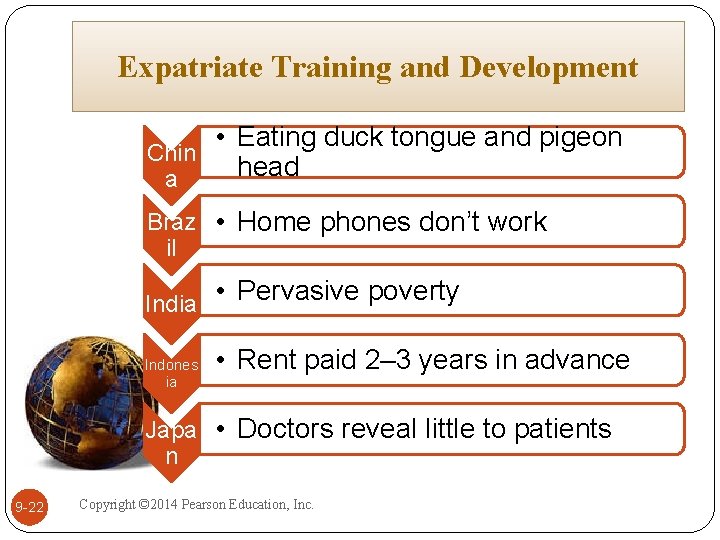 Expatriate Training and Development • Eating duck tongue and pigeon Chin head a Braz