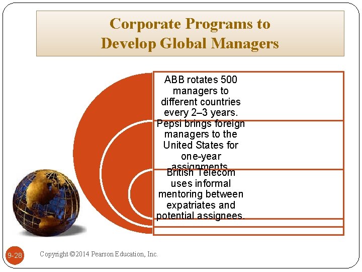 Corporate Programs to Develop Global Managers ABB rotates 500 managers to different countries every