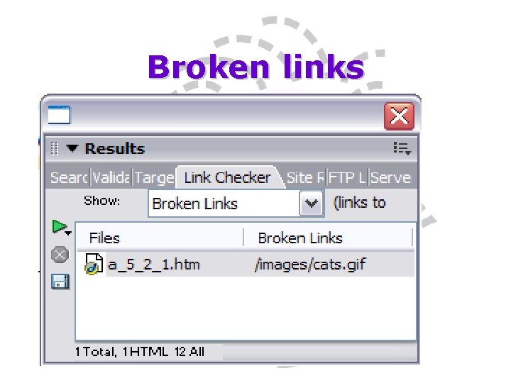 Broken links 