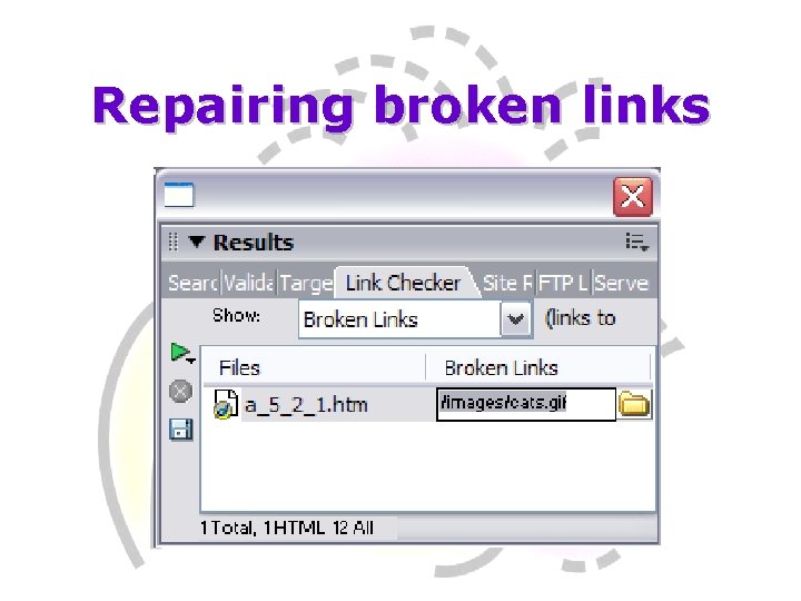 Repairing broken links 