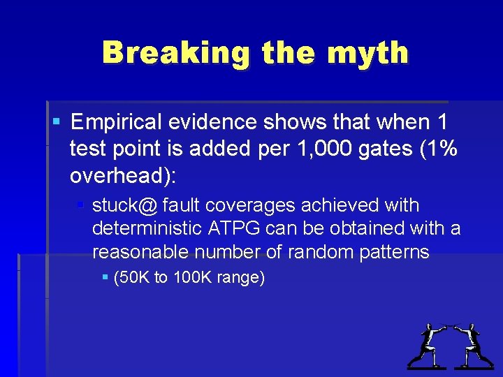 Breaking the myth § Empirical evidence shows that when 1 test point is added