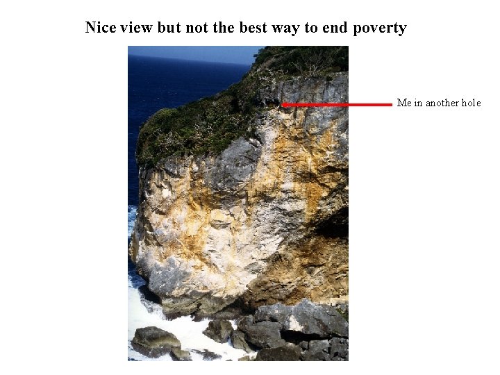 Nice view but not the best way to end poverty Me in another hole