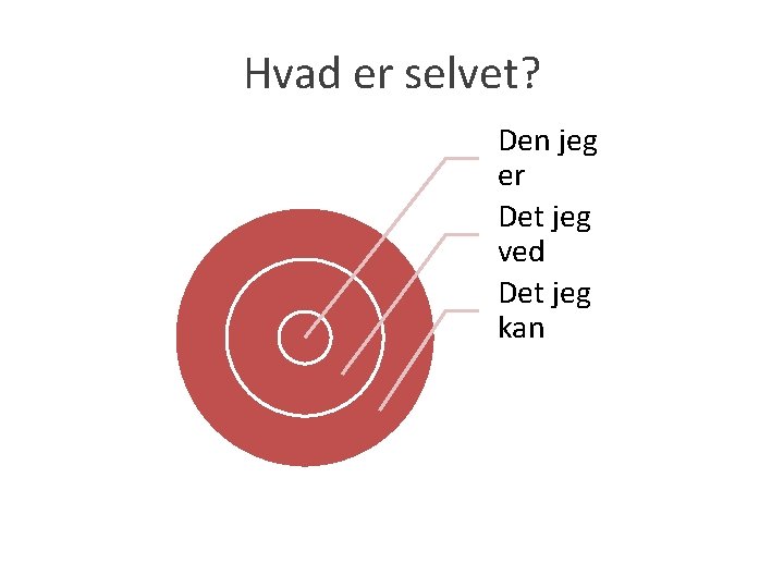 Hvad er selvet? Den jeg er Det jeg ved Det jeg kan 