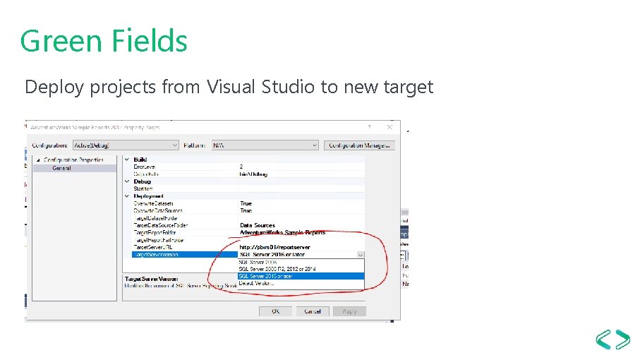 Green Fields Deploy projects from Visual Studio to new target 