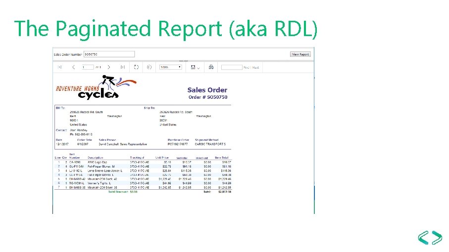 The Paginated Report (aka RDL) 