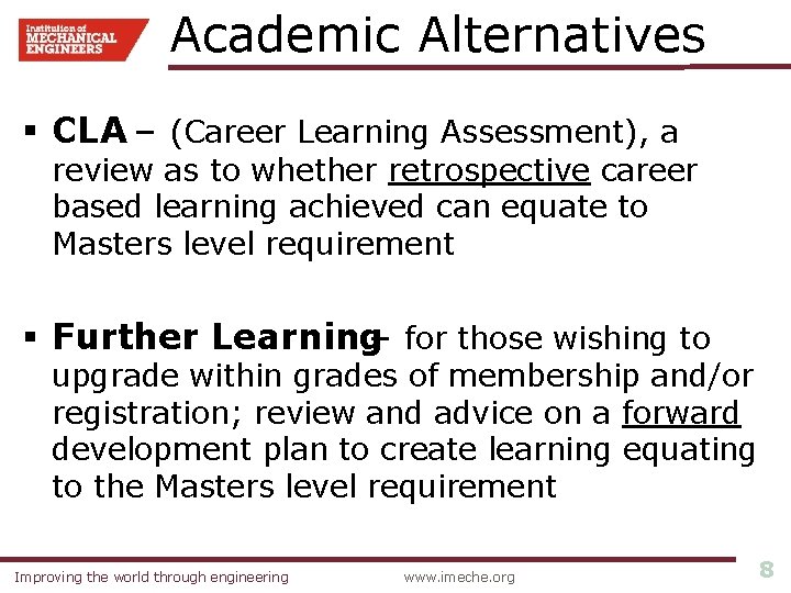 Academic Alternatives § CLA – (Career Learning Assessment), a review as to whether Academic Alternatives § CLA – (Career Learning Assessment), a review as to whether