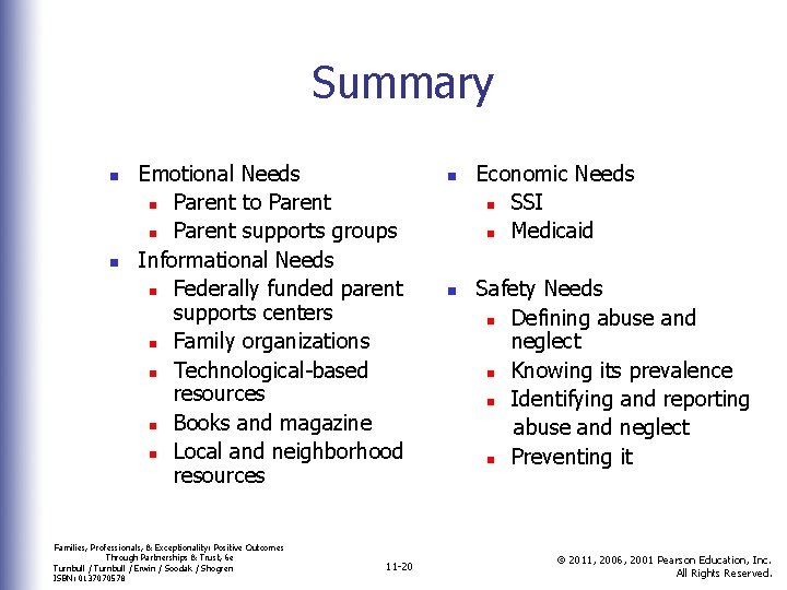 Summary n n Emotional Needs n Parent to Parent n Parent supports groups Informational
