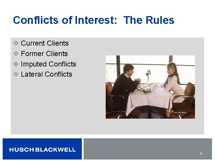 Conflicts of Interest: The Rules v Current Clients v Former Clients v Imputed Conflicts