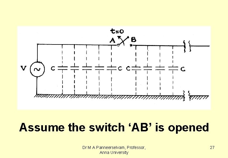 Assume the switch ‘AB’ is opened Dr M A Panneerselvam, Professor, Anna University 27