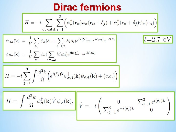 Dirac fermions 