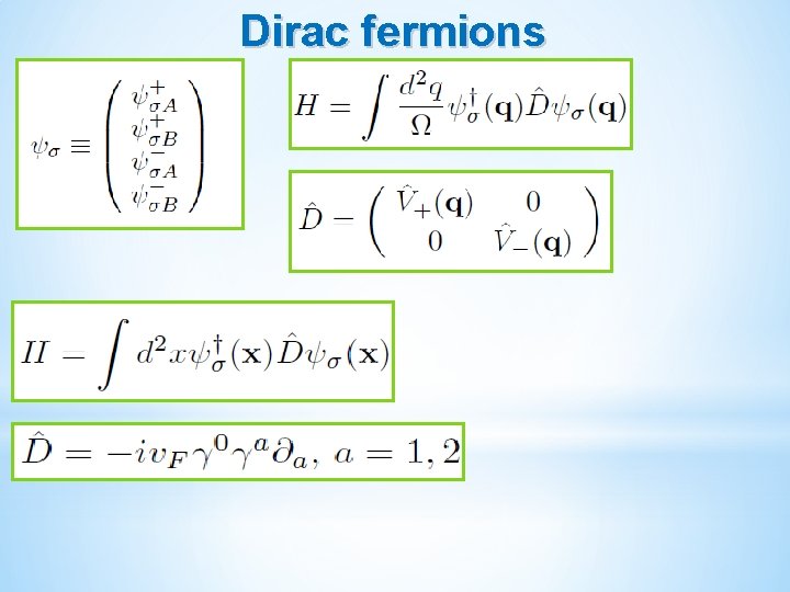 Dirac fermions 