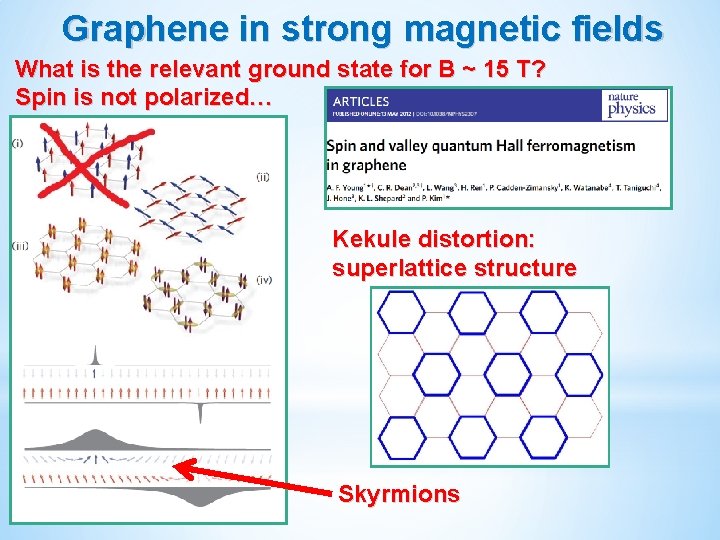 Graphene in strong magnetic fields What is the relevant ground state for B ~