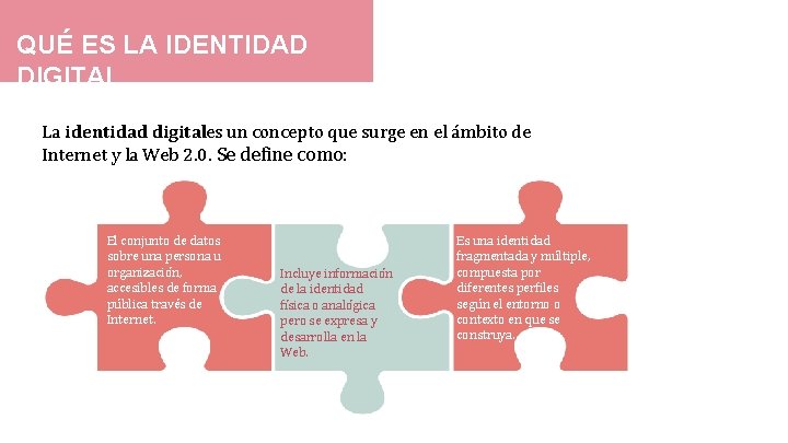QUÉ ES LA IDENTIDAD DIGITAL La identidad digitales un concepto que surge en el