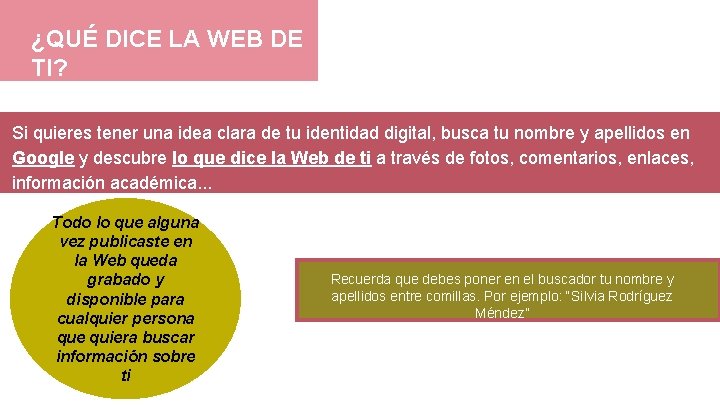 ¿QUÉ DICE LA WEB DE TI? Si quieres tener una idea clara de tu