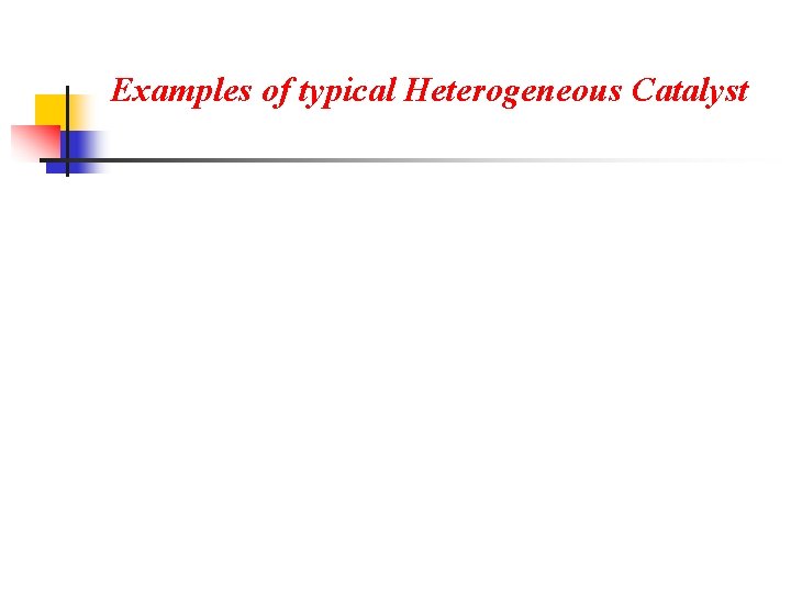 Examples of typical Heterogeneous Catalyst 