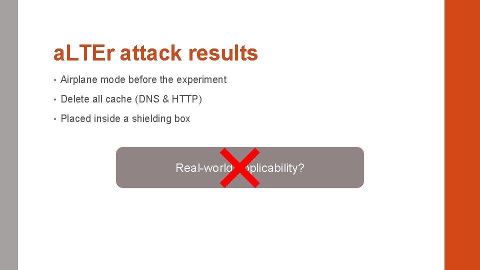 a. LTEr attack results • Airplane mode before the experiment • Delete all cache