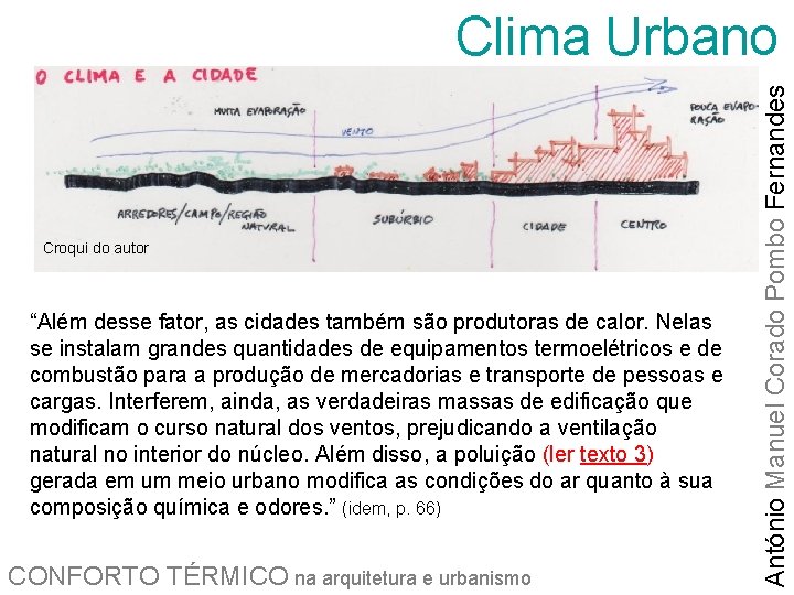 Croqui do autor “Além desse fator, as cidades também são produtoras de calor. Nelas