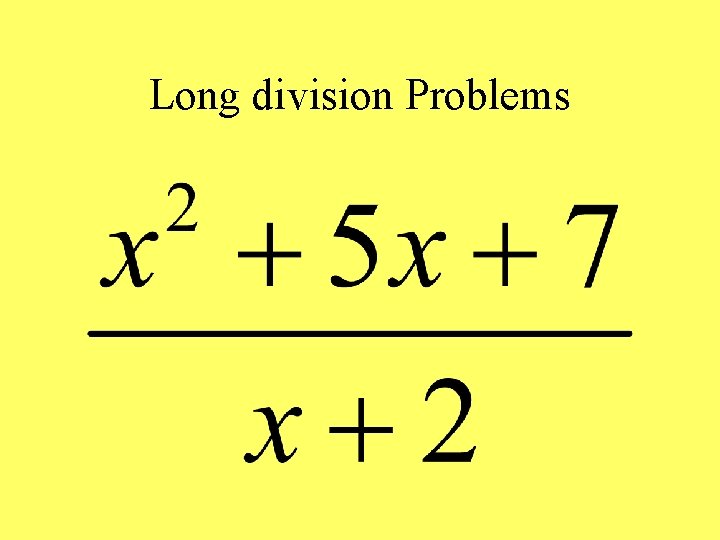 Long division Problems 