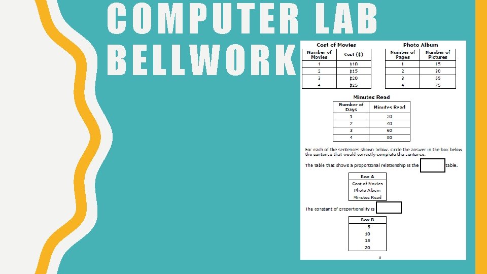 COMPUTER LAB BELLWORK 
