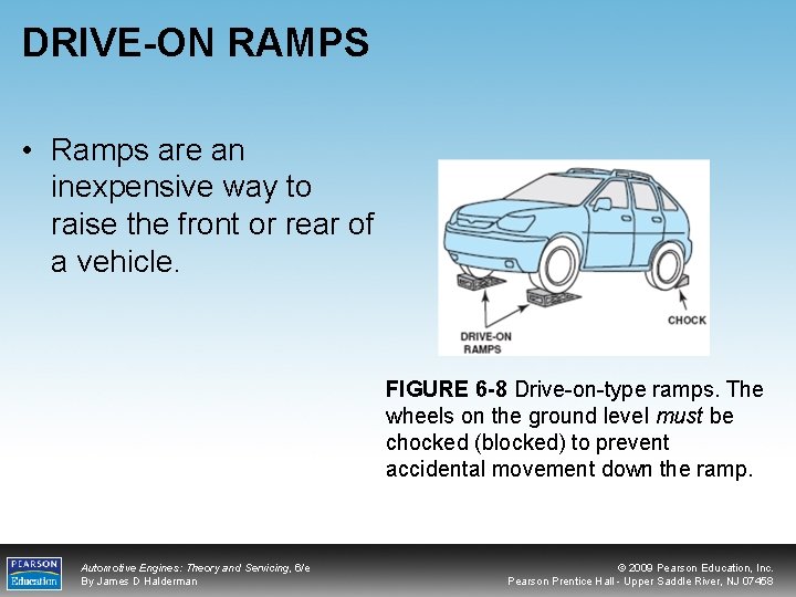 DRIVE-ON RAMPS • Ramps are an inexpensive way to raise the front or rear