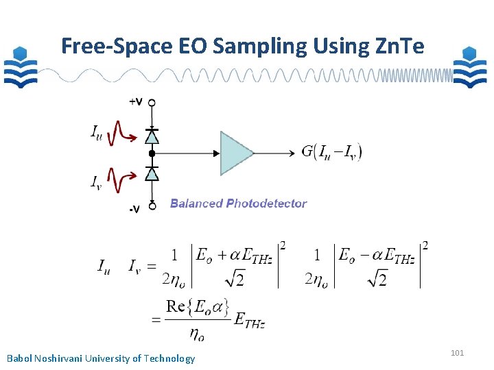 Free-Space EO Sampling Using Zn. Te Babol Noshirvani University of Technology 101 