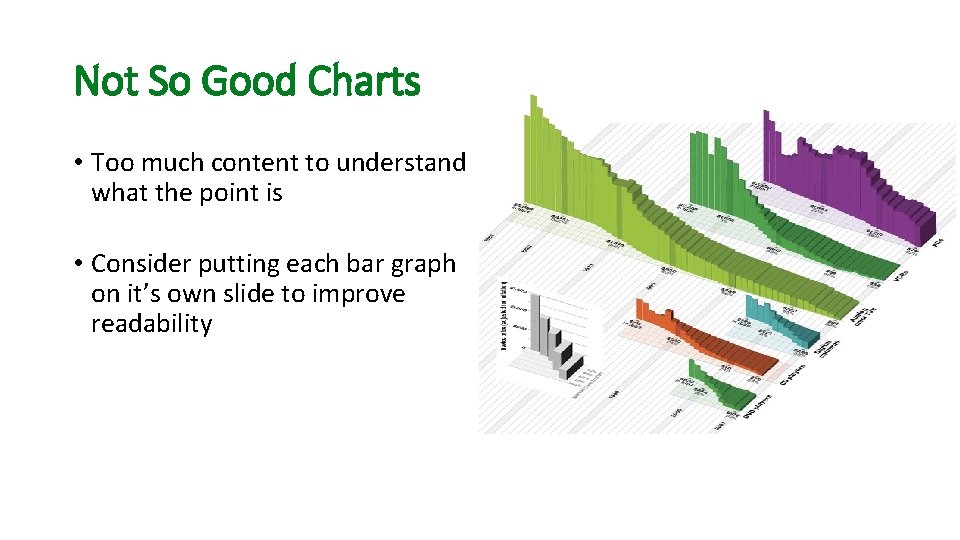 Not So Good Charts • Too much content to understand what the point is
