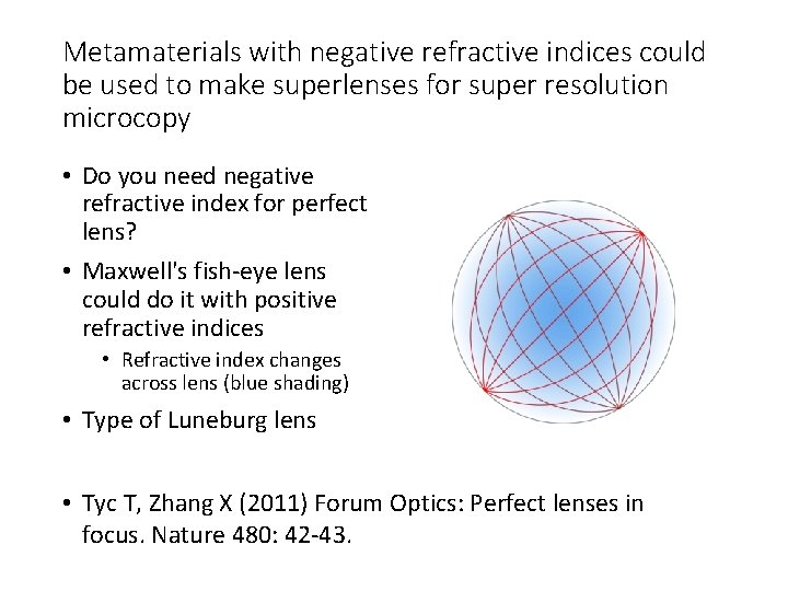 Metamaterials with negative refractive indices could be used to make superlenses for super resolution