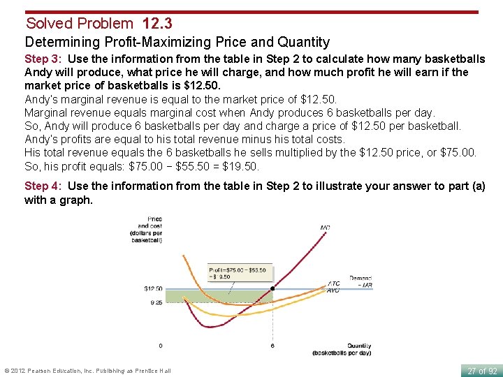 Solved Problem 12. 3 Determining Profit-Maximizing Price and Quantity Step 3: Use the information