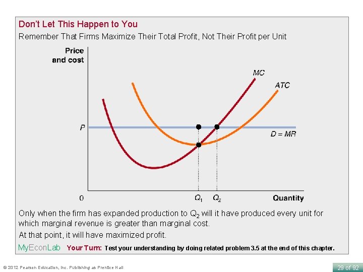 Don’t Let This Happen to You Remember That Firms Maximize Their Total Profit, Not