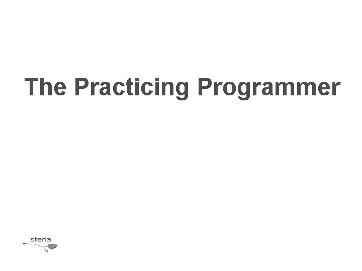 The Practicing Programmer 