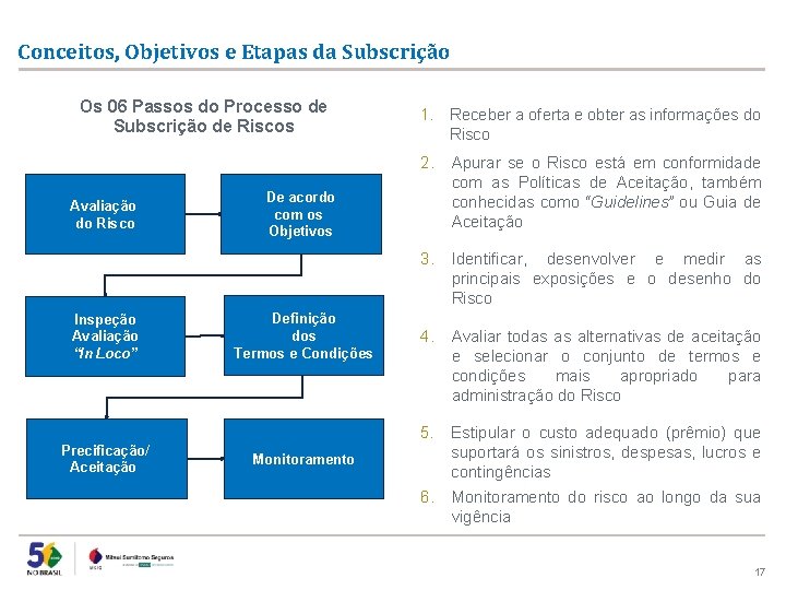 Conceitos, Objetivos e Etapas da Subscrição Os 06 Passos do Processo de Subscrição de