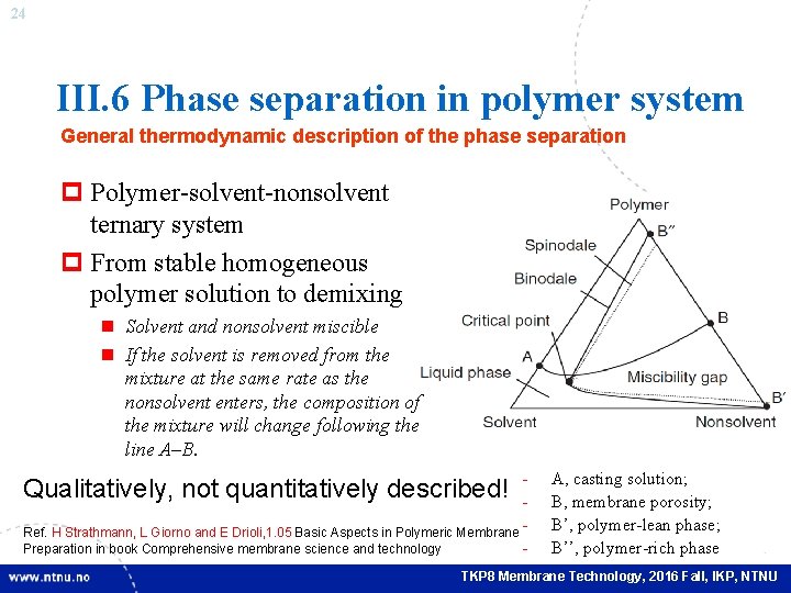24 III. 6 Phase separation in polymer system General thermodynamic description of the phase
