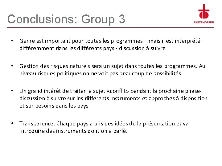 Conclusions: Group 3 • Genre est important pour toutes les programmes – mais il