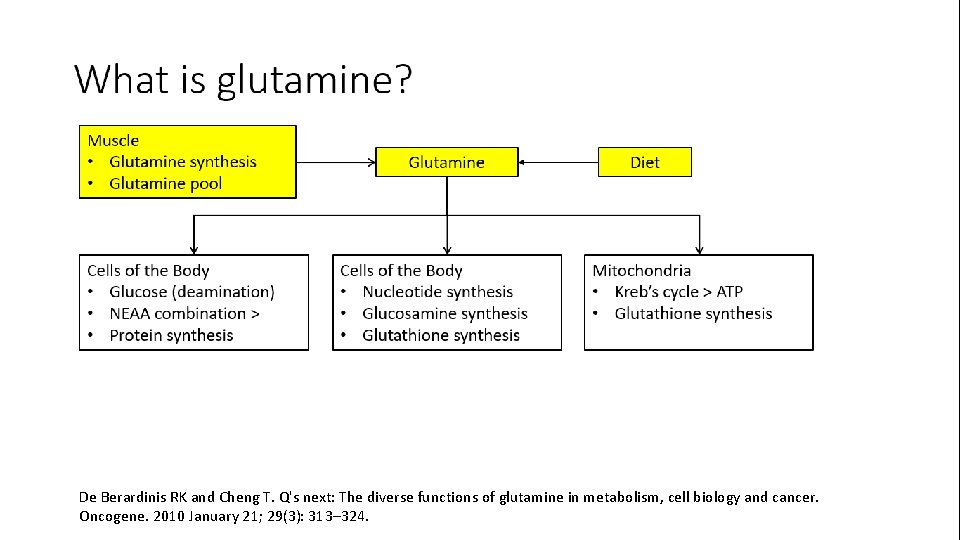 De Berardinis RK and Cheng T. Q's next: The diverse functions of glutamine in