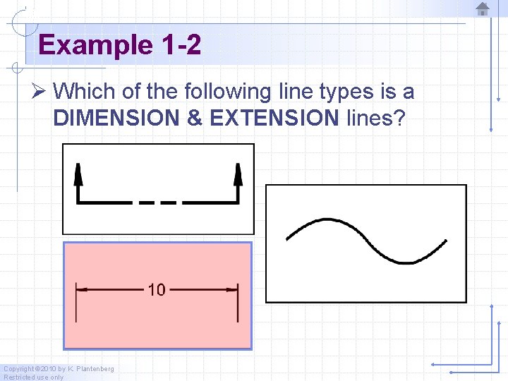 Example 1 -2 Ø Which of the following line types is a DIMENSION &