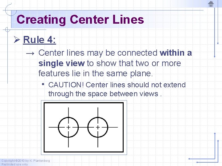 Creating Center Lines Ø Rule 4: → Center lines may be connected within a