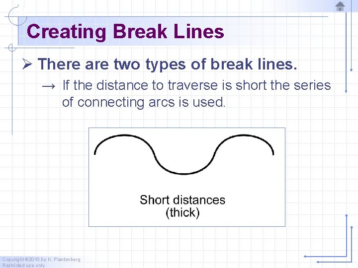 Creating Break Lines Ø There are two types of break lines. → If the