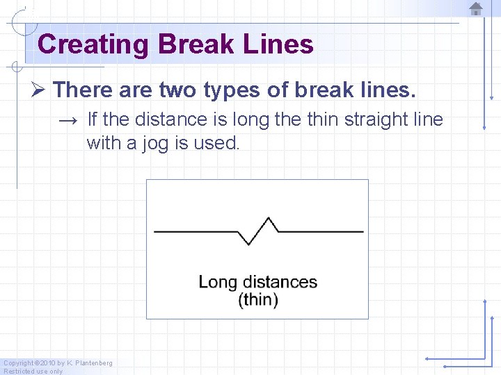 Creating Break Lines Ø There are two types of break lines. → If the