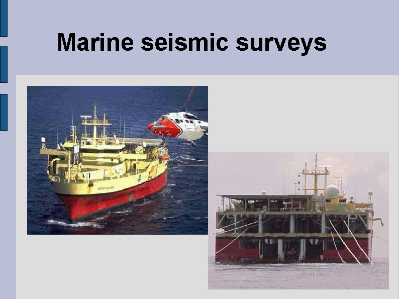 Marine seismic surveys 
