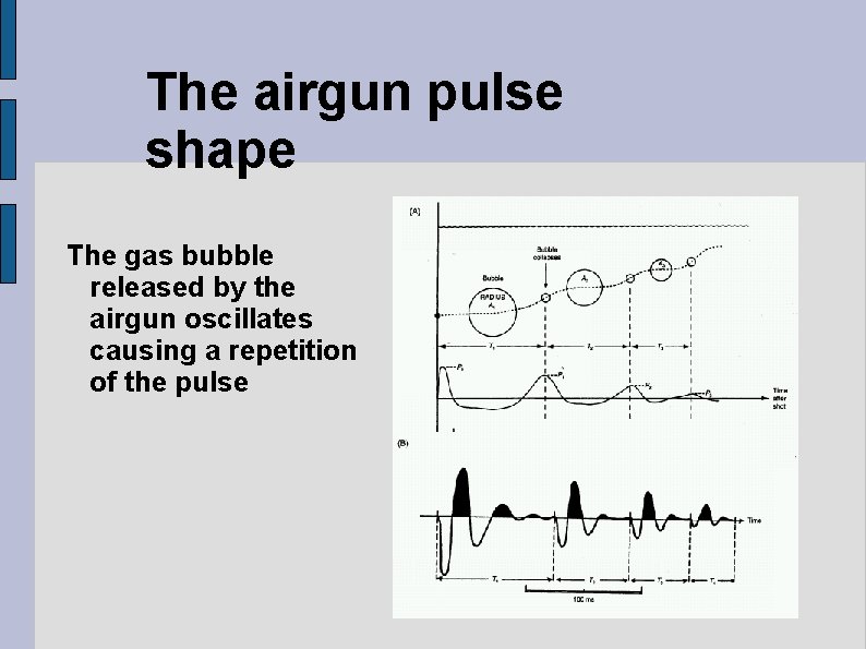 The airgun pulse shape The gas bubble released by the airgun oscillates causing a