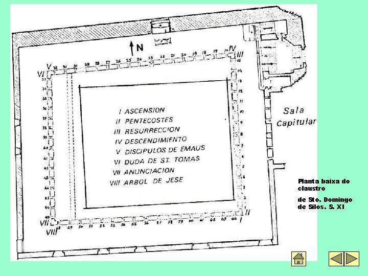 Planta baixa do claustro de Sto. Domingo de Silos. S. XI 