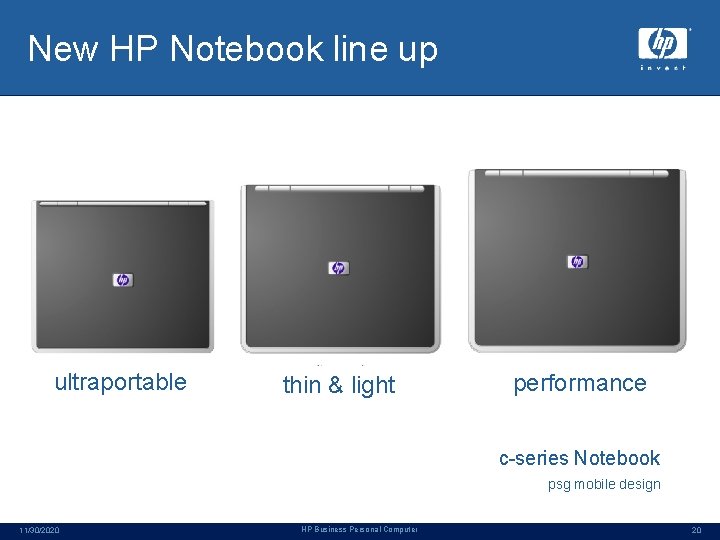 New HP Notebook line up ultraportable thin & light performance c-series Notebook psg mobile