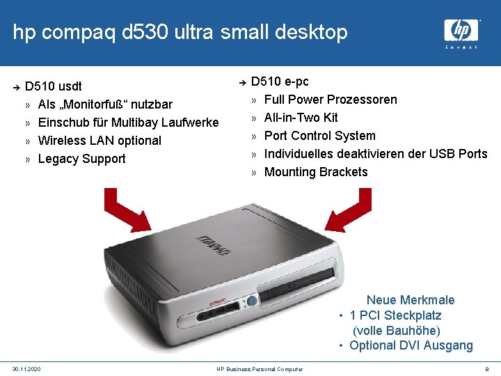 hp compaq d 530 ultra small desktop è D 510 usdt » Als „Monitorfuß“