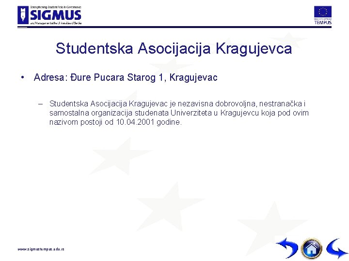 Studentska Asocija Kragujevca • Adresa: Đure Pucara Starog 1, Kragujevac – Studentska Asocija Kragujevac